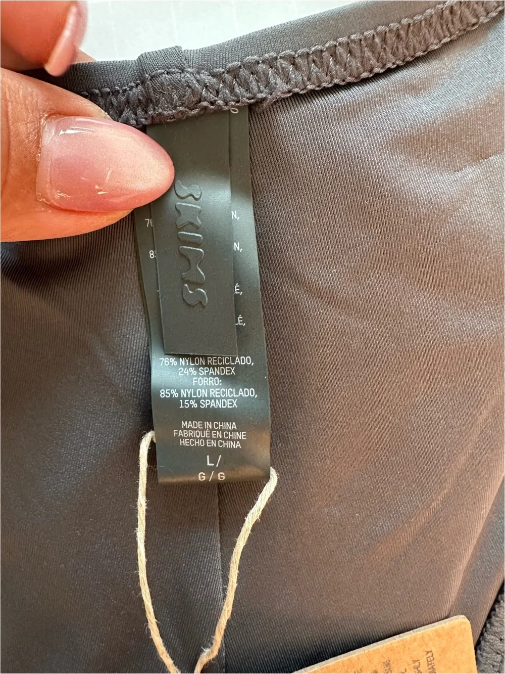 NWT Skims Recycled Swim Strapless Monokini in Gunmetal